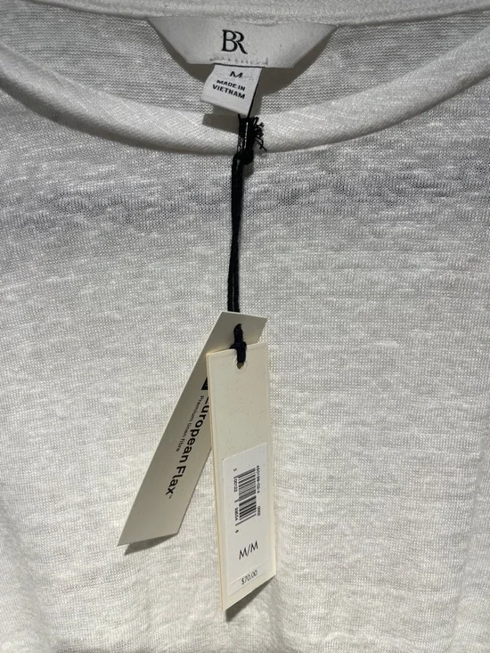 NWT Banana Republic Women’s Short Sleeve Twist-Front European Flax Linen Tee - Picture 2 of 7